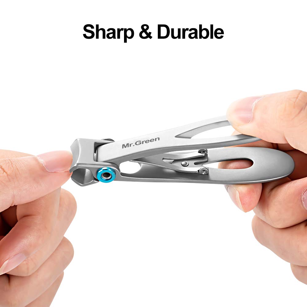 Durable Stainless Steel Nail Clippers with Catcher for Thick Nails - Sharp  and Easy to Use for Men and Women