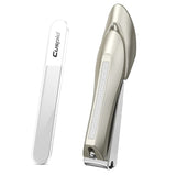 Cuspid Nail clippers, 2 pieces nail stainlessclippers set with glass file,  （CU-ZJD020）