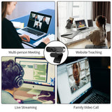 Nllano/llano Webcam with Microphone, Computer Camera 1080p HD USB Webcam for PC Laptop Desktop 360-Degree Rotation Streaming Webcam for Video Calling,Gaming,Meeting,Recording Conferencing【CU-SXT001】