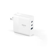 llano 65W GaN 3-Port Fast Charge Plug Phone PD QC Charger USB【llano-White-PDL6】