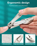 MR.GREEN Nail Clippers for Thick Nails, Professional Nail Cutter with Catcher, Medical Grade Stainless Steel, Sharp and Durable Nail Clipper Kit for Men and Women, Bionics Design(Small and Big)（Mr-1210plus）